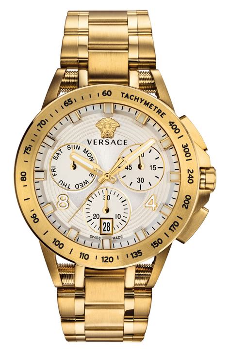 versace watch white gold|versace chrono watch.